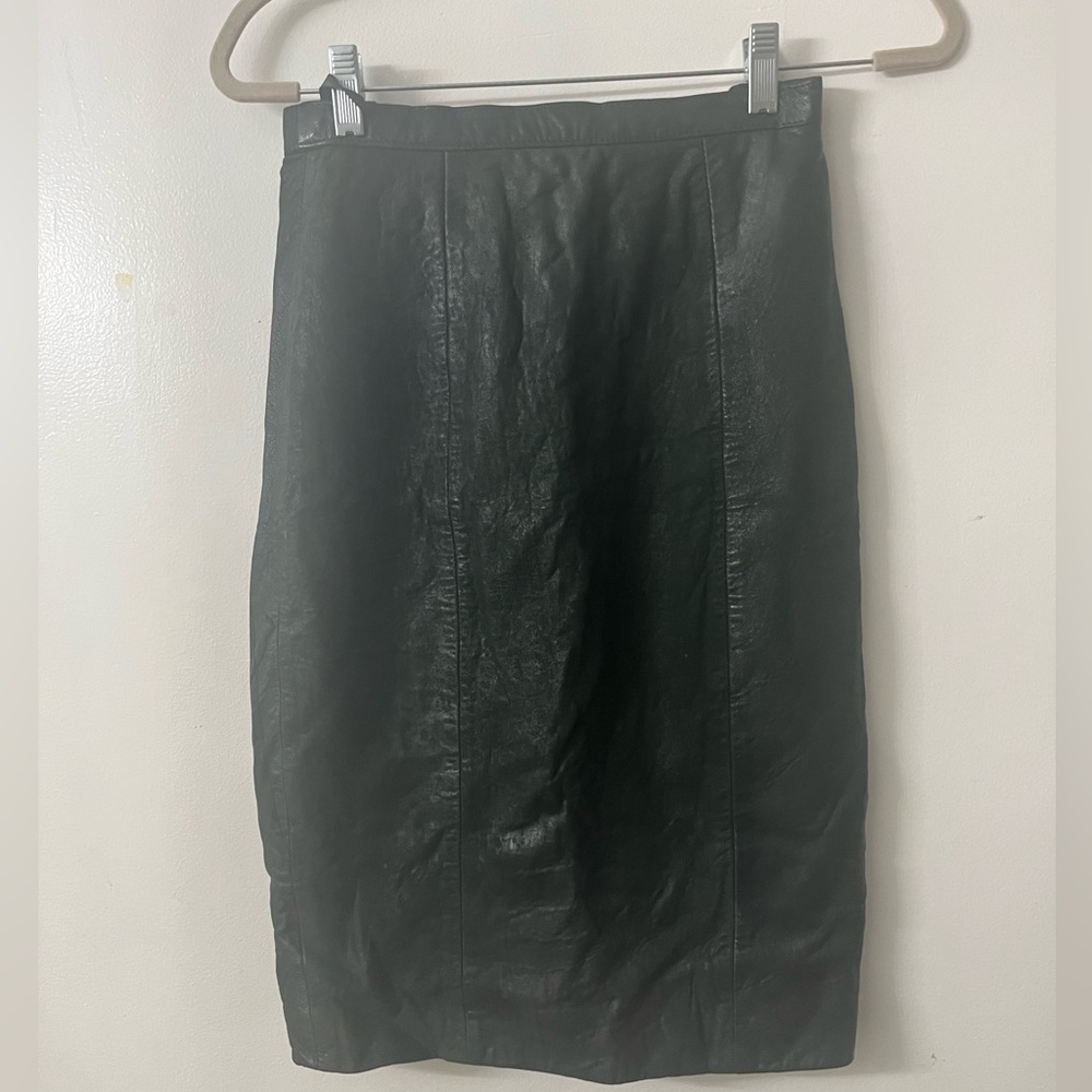Vintage banana republic leather skirt- Green